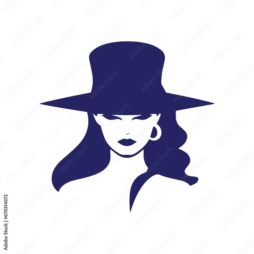 A logo of girl icon woman vector silhouette isolated design pretty and luxury lifestyle concept blue icon A logo of girl icon woman vector silhouette isolated design pretty and luxury lifestyle concept blue icon
