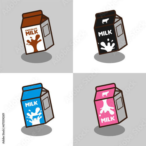 Four variants milk package