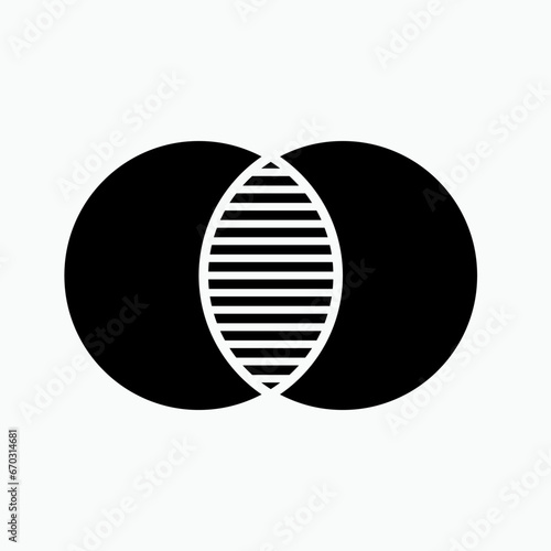 Intersect Icon. Trim, Cut Off. Cut Out Symbol.
