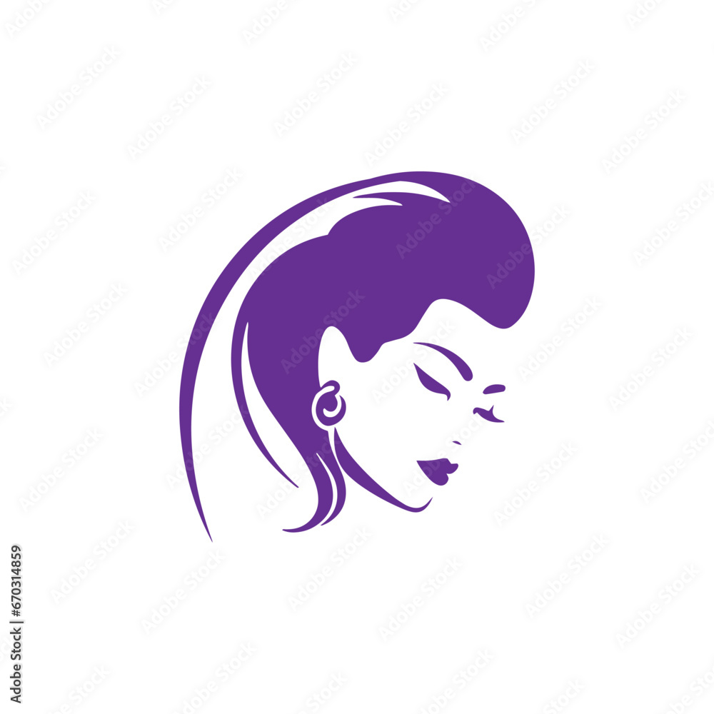 Logo of girl icon vector woman silhouette female design Logo of girl icon vector woman silhouette female design