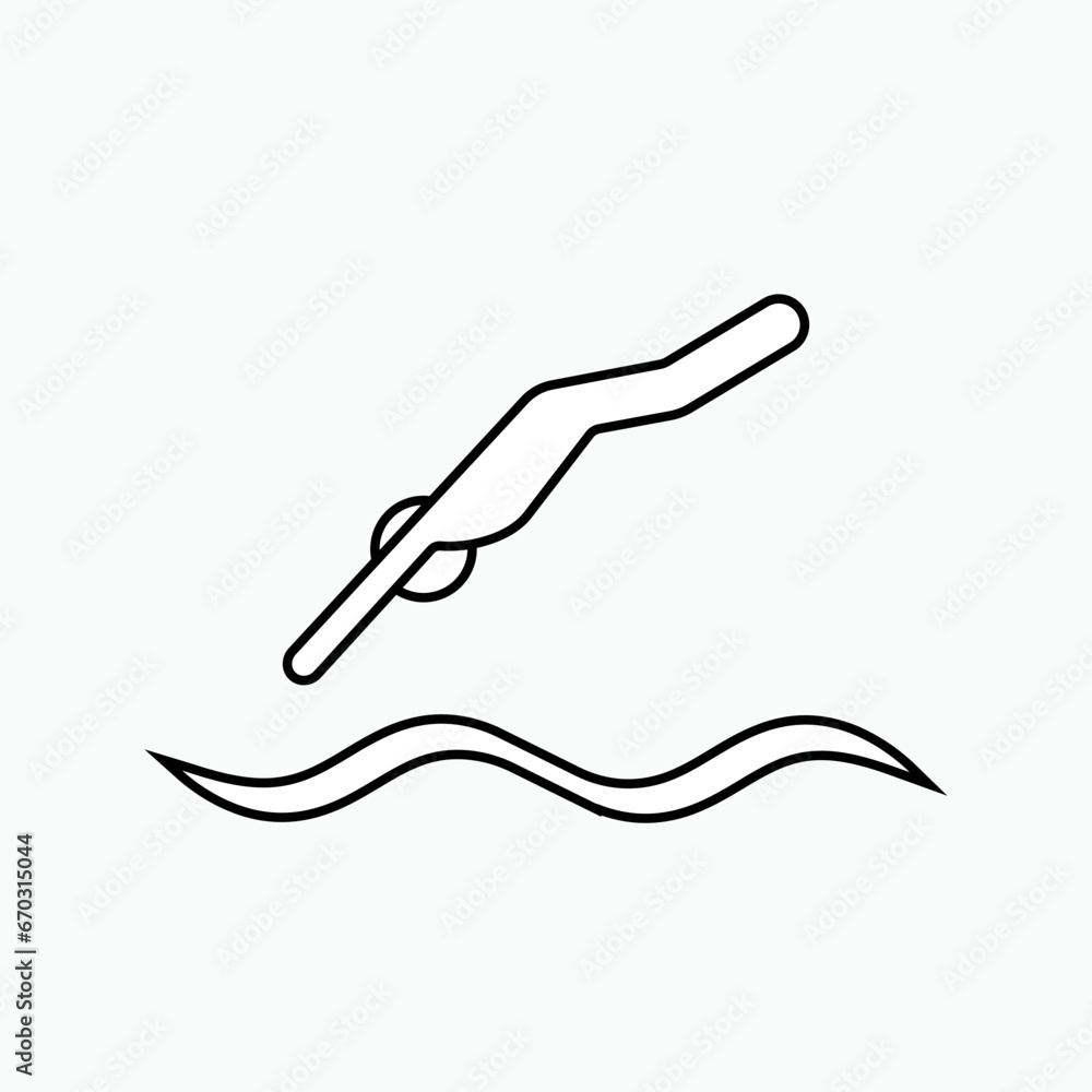 Jump to Water Icon. Sport Water Symbol - Vector. Jump to Water Icon. Sport Water Symbol - Vector.
