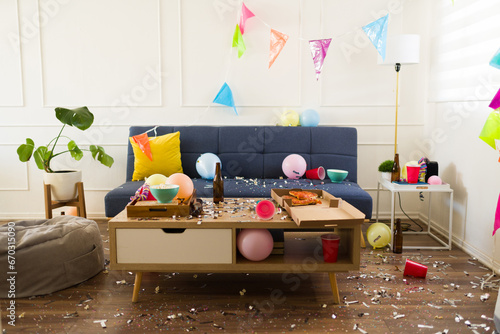 Home in a disaster in the aftermath of a birthday party