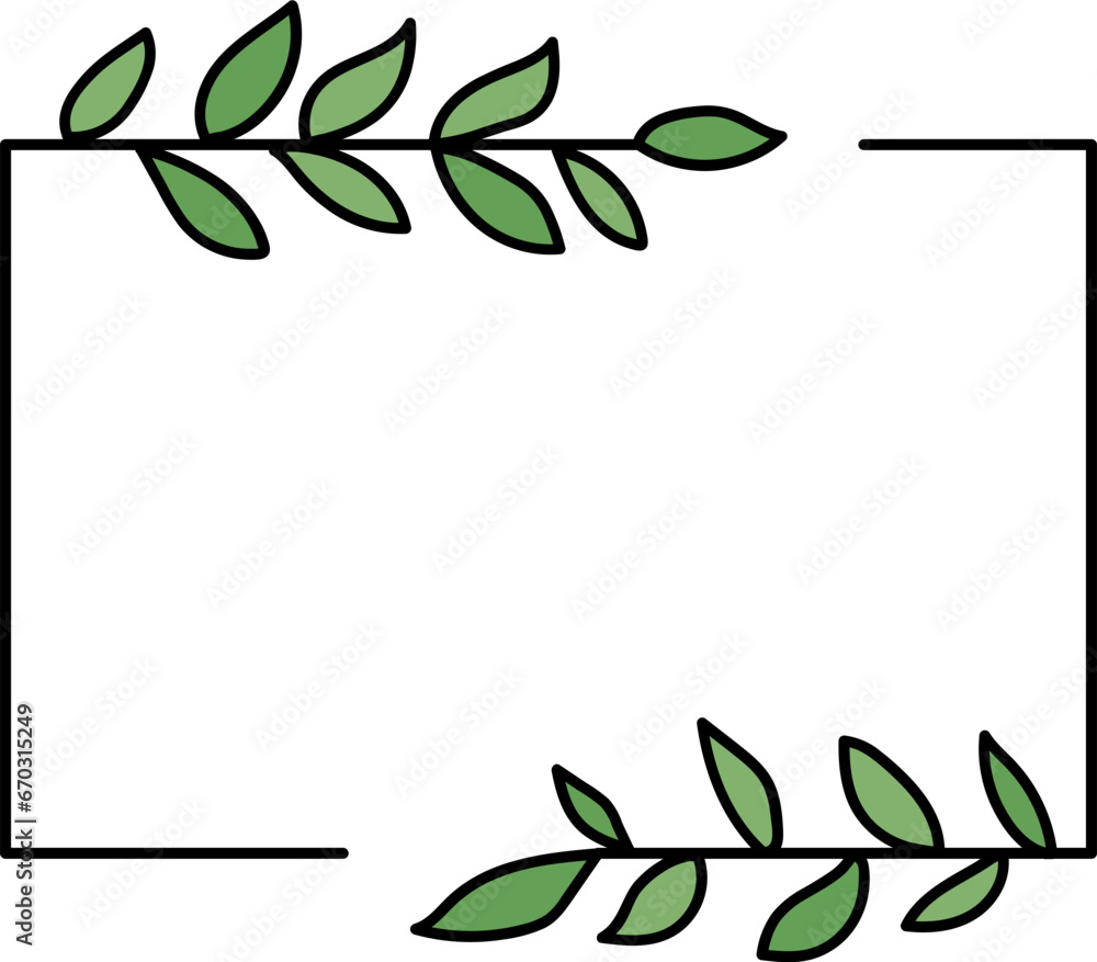Plant square wreath illustration
