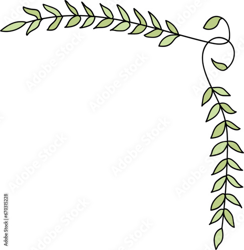 Plant corner wreath illustration