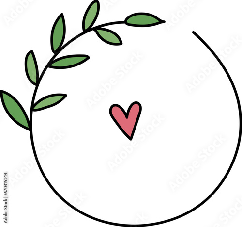 Plant circle wreath illustration