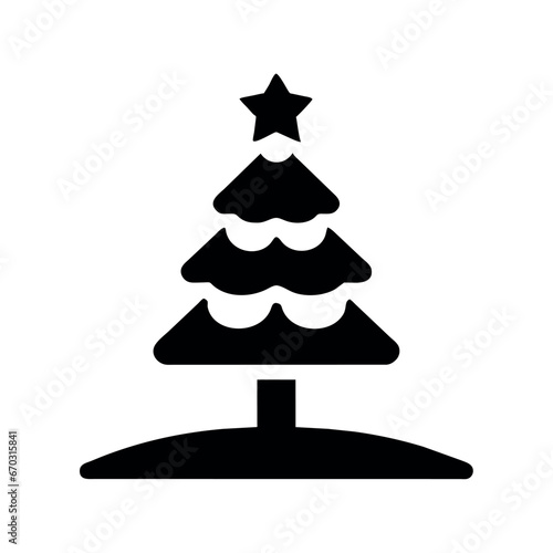 christmas tree icon illustration