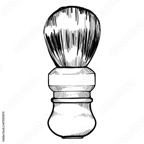 shaving brush hand drawn