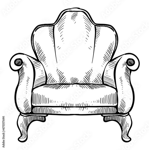 furniture chair hand drawn