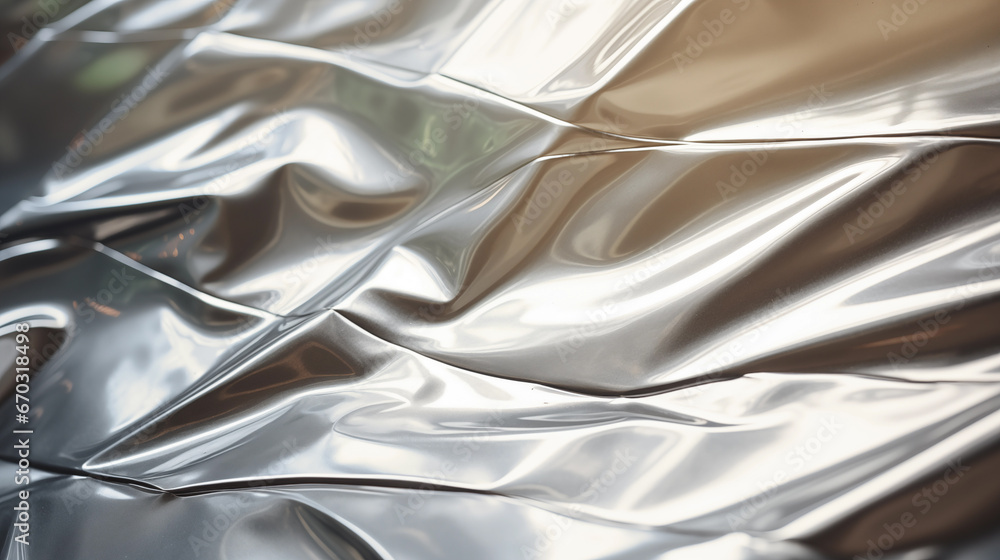 Photo of folded aluminum foil, textured