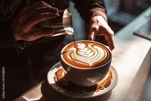 art latte cup coffee make barista hot drink shop background design espresso cafes white cappuccino colours vintage milk black pattern business texture hand breakfast workshop foam maker photo