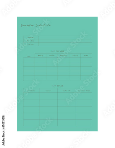 semester schedule planner. 