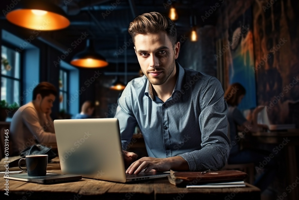 office contemporary laptop working man business casual attire person businessman computer people sitting looking desk male technology caucasian indoor happy portrait creative modern young office contemporary laptop working man business casual attire person businessman computer people sitting looking desk male technology caucasian indoor happy portrait creative modern young