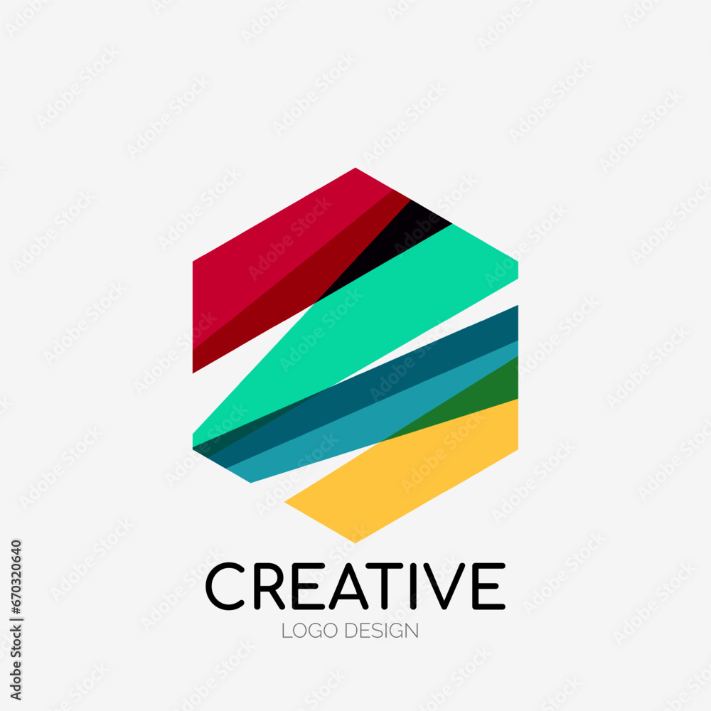 Modern abstract logo design. Geometric vector art. Clean overlapping lines and abstract shapes. Perfect for modern brand Modern abstract logo design. Geometric vector art. Clean overlapping lines and abstract shapes. Perfect for modern brand