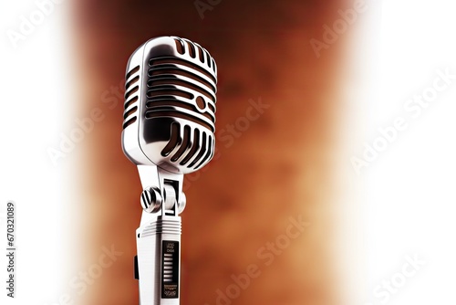 microphone retro professional mic music audio sound isolated live concert entertainment to sing vintage entertain club celebrity voice audience background band blues broadcast chrome