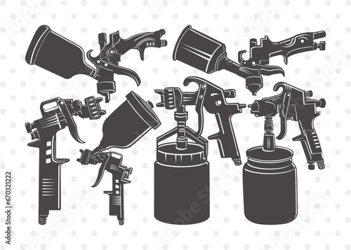 Spray Gun Clipart SVG Cut File | Paint Spray Gun Svg | Painting Svg | Paint Svg | Bundle | Eps | Dxf | Png