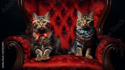 two cats in the night generated by AI