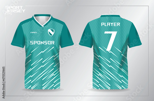 turquoise sport jersey for football and soccer shirt template