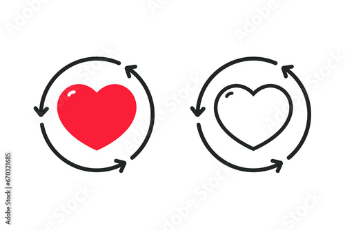 Refresh love symbol. Illustration vector