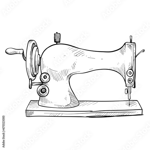 sewing machine handdrawn illustration