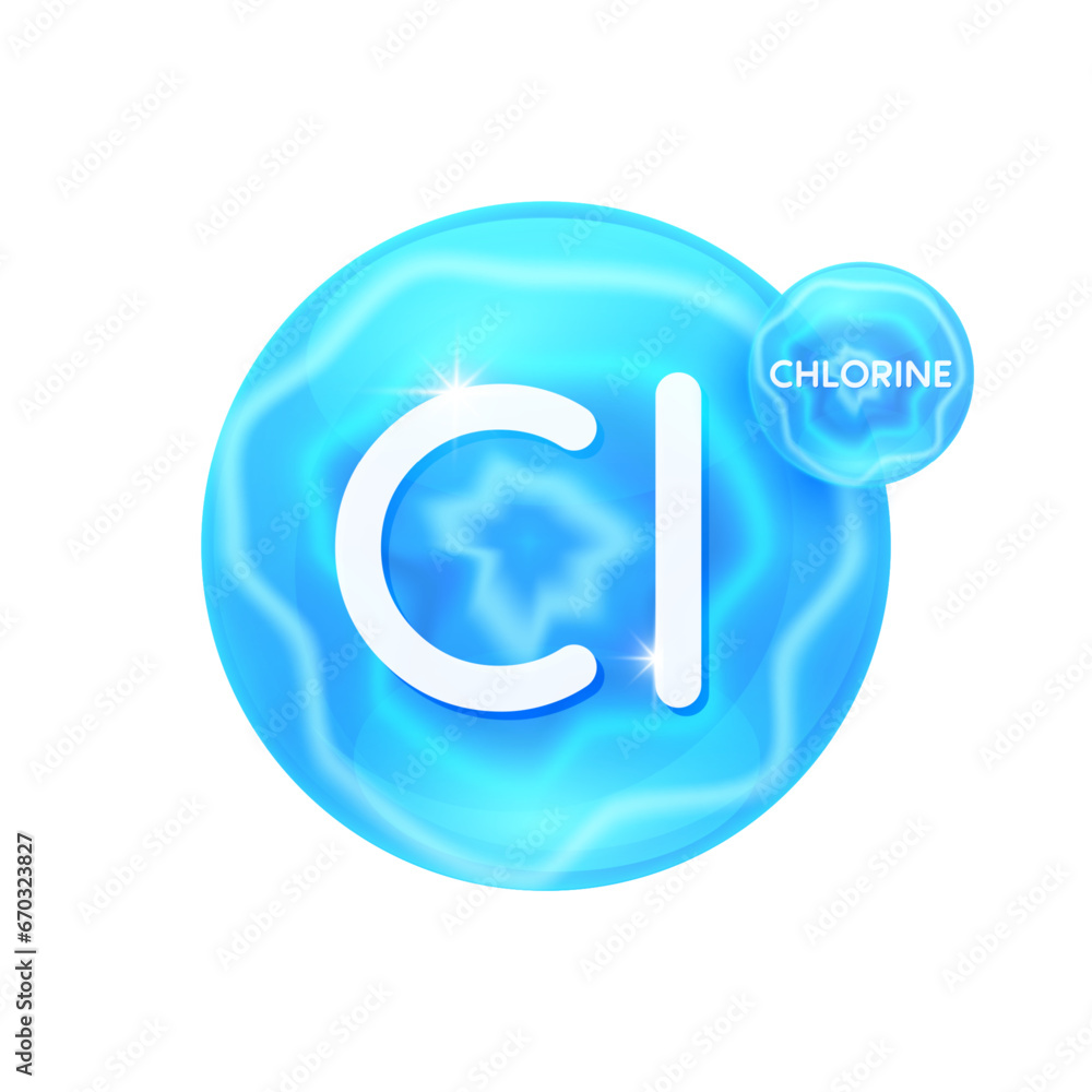 Chlorine minerals vitamins essential supplement to the health body. Mineral crystals blue stone on white background for nutrition design products food and drug. Scientific medical concept. 3D Vector. Chlorine minerals vitamins essential supplement to the health body. Mineral crystals blue stone on white background for nutrition design products food and drug. Scientific medical concept. 3D Vector.
