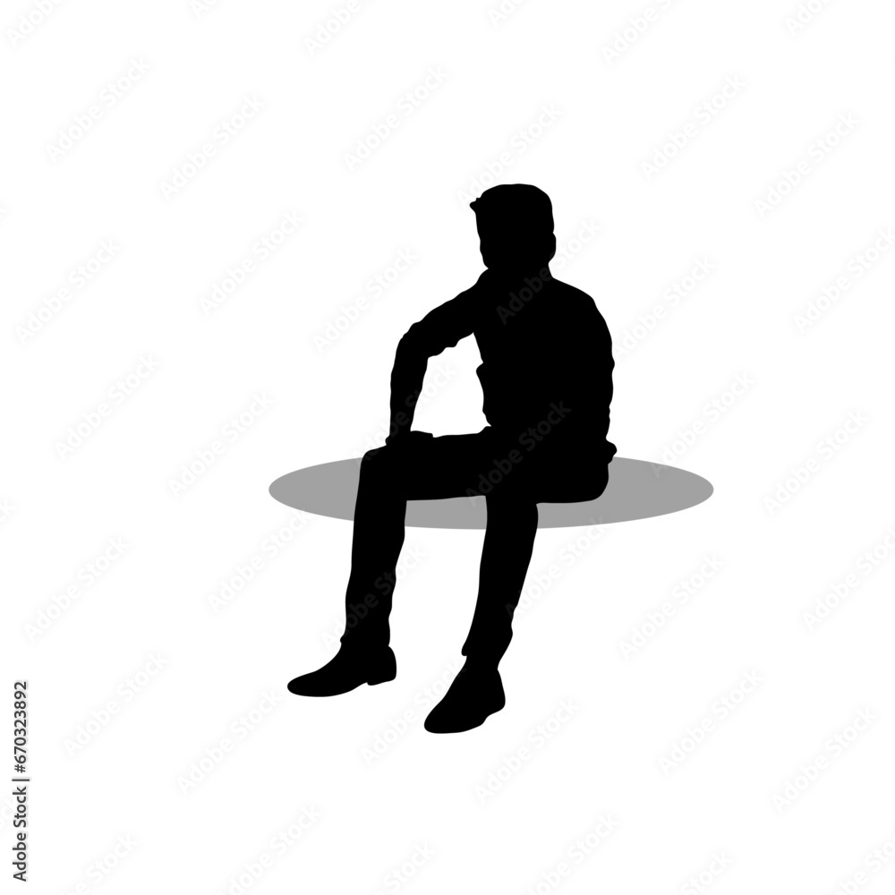 Men sitting silhouette Men sitting silhouette