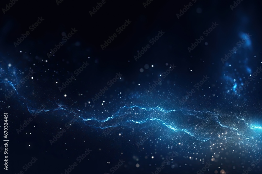 background abstract particle glow blue dark explosion light technology effect glistering illustration graphic futuristic energy electricity digital three-dimensional flare dust black design - obrazy, fototapety, plakaty 