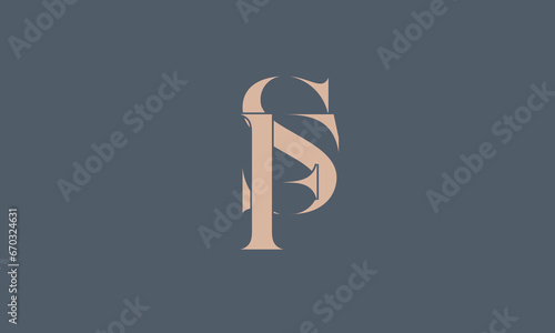 Alphabet letters Initials Monogram logo SF, SF