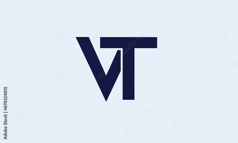Alphabet letters Initials Monogram logo VT TV V T Alphabet letters Initials Monogram logo VT TV V T