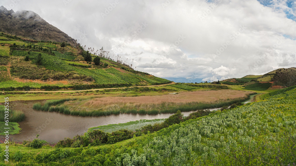 Views of the Ccochacajas lagoon in winter. Apurimac. Peru