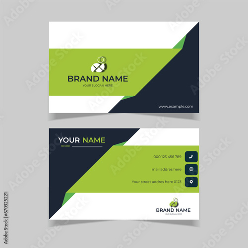 elegant modern business card design template black and green