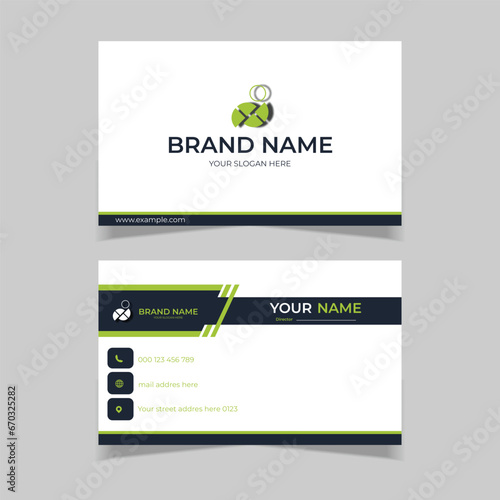 elegant modern business card design template black and green