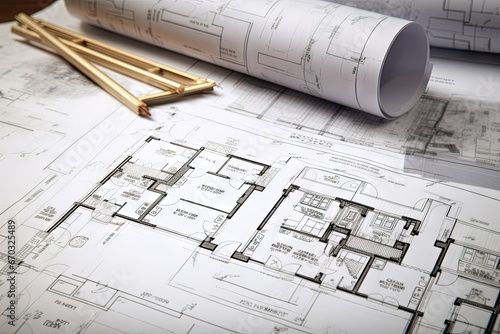 drawing project technical plan architectural rolls architect blueprint builder floor cad contractor print home engineering engineer wood vignetting paper plumbing facility proposal plotter