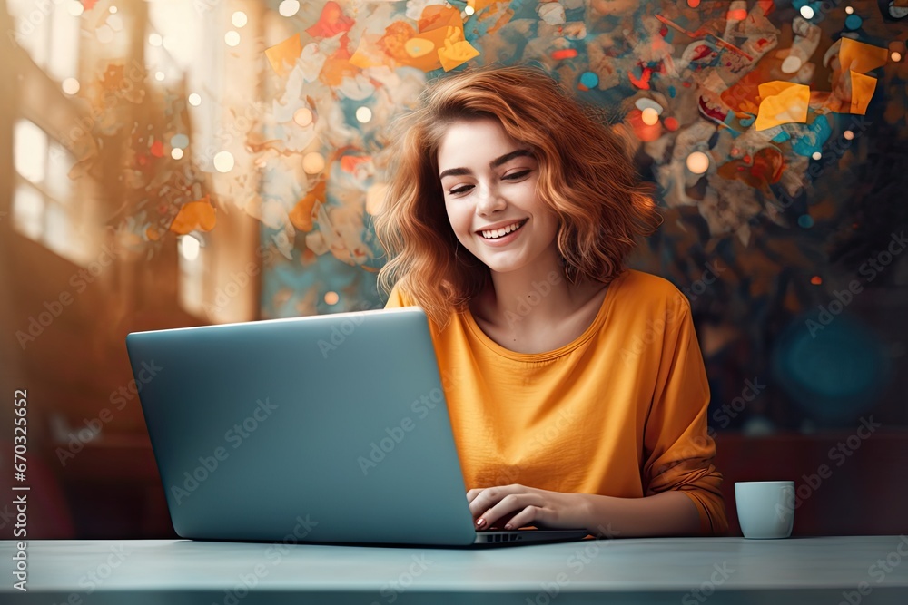 sitting while smiling laptop using woman nice joyful photo portrait woman working career modern caucasian job business alone room office female attractive indoor successful corporation sitting while smiling laptop using woman nice joyful photo portrait woman working career modern caucasian job business alone room office female attractive indoor successful corporation