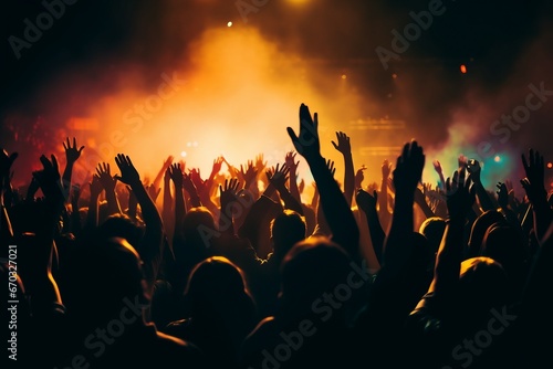 show music raised crowd silhouettes hands silhouette people hand party festival adult pop arm air audience background backlight celebration club concert dance disco dj