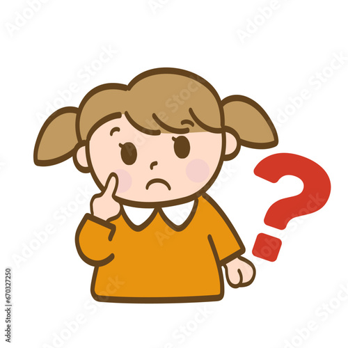 はてな？と疑問を感じる小学生低学年くらいの女の子