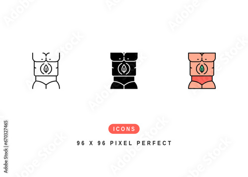 Detox Icon. Diet Metabolism Stomach Symbol Stock Illustration. Vector Line Icons For UI Web Design And Presentation
