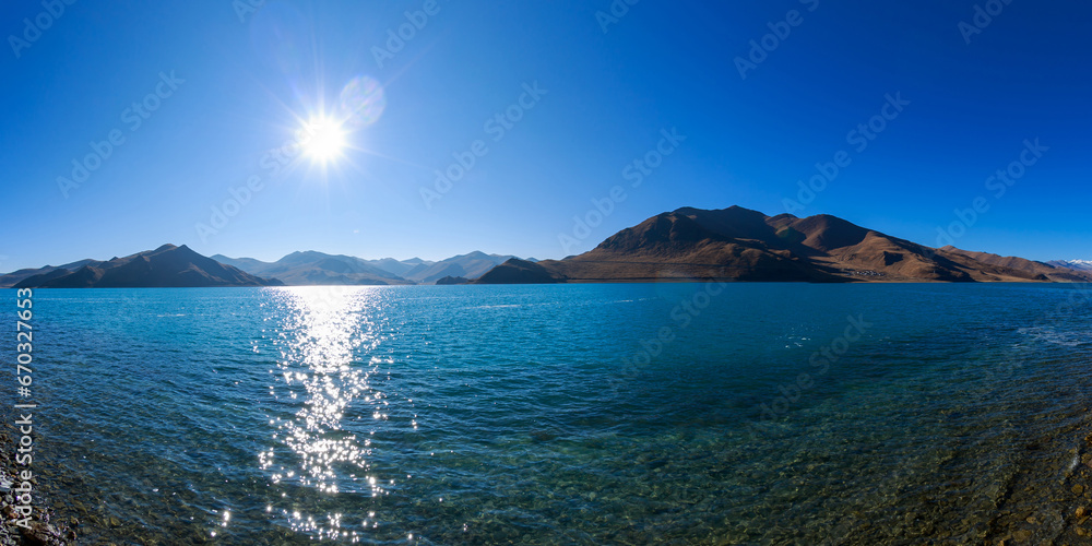 Yamdrok lake in tibet china