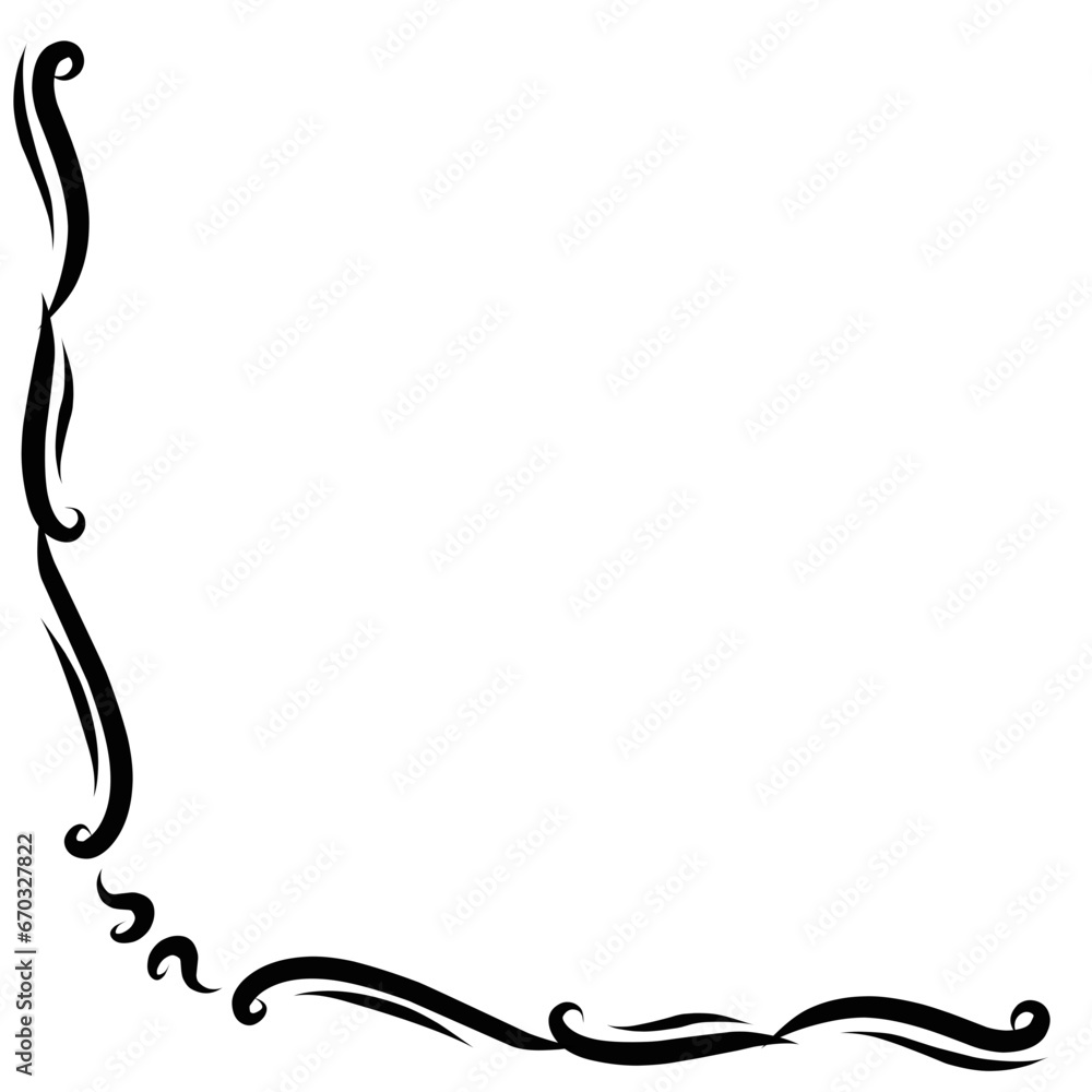 Hand drawn corners with different shapes: flourishes, floral decoration. Isolated vector illustration for wedding, greeting banner design. Doodle sketch style. The corners are drawn by the brush-pen. Hand drawn corners with different shapes: flourishes, floral decoration. Isolated vector illustration for wedding, greeting banner design. Doodle sketch style. The corners are drawn by the brush-pen.