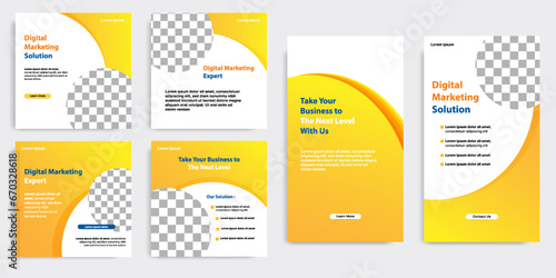 Social media carousel post banner layout in gradient yellow color background. For tips podcast, motivation, self-development, product, ads, influencer, microblog, sharing knowledge template