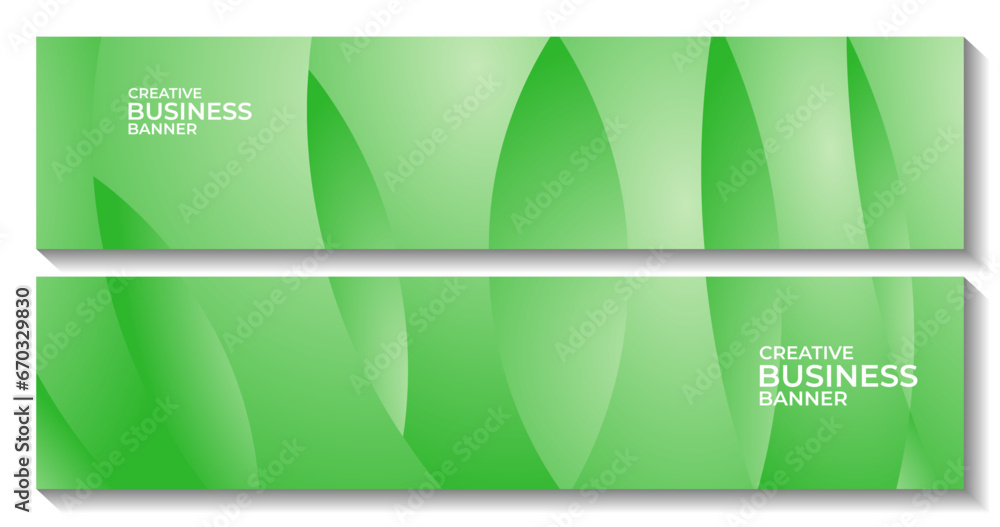 modern banners with abstract green bio leaf background