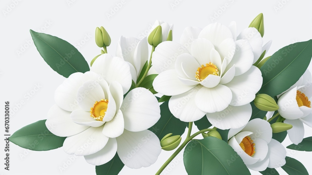 Obraz premium Colorful flowers floral Clipart, high quality resolution, beautiful flowers white background, AI generated images, jpg illustration.
