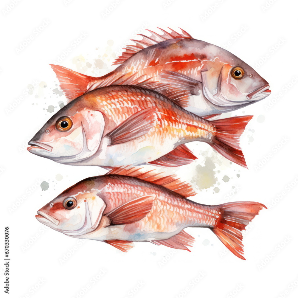 fresh fish on white background fresh fish on white background