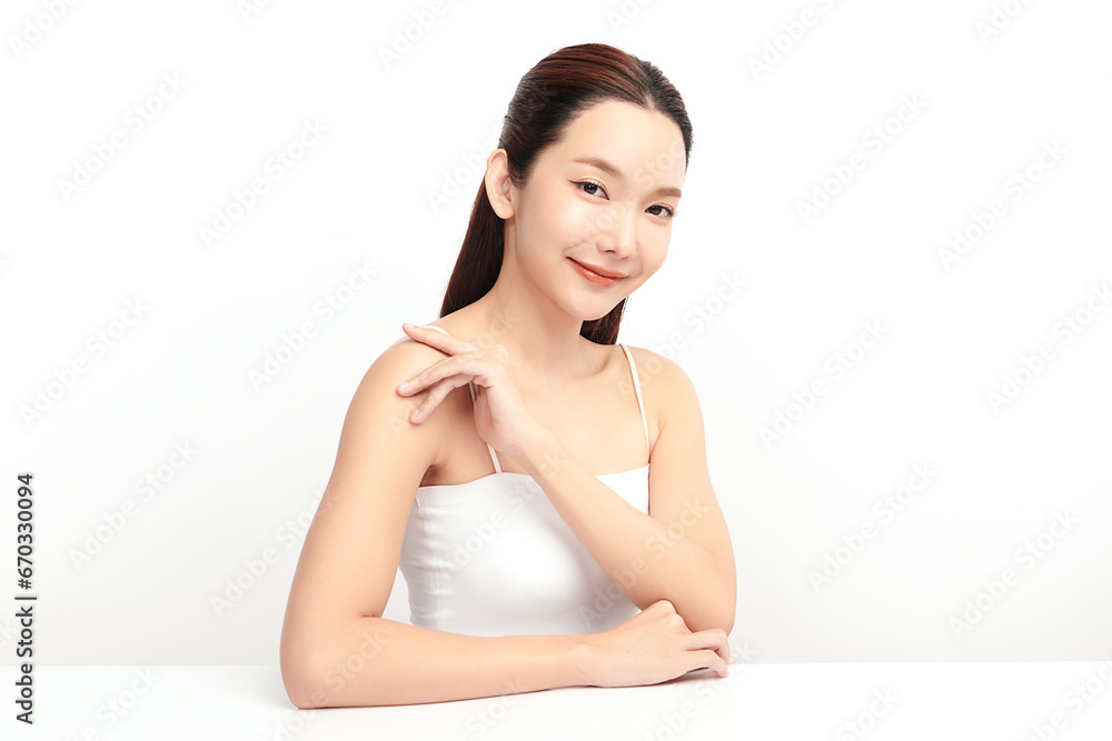 Beautiful young asian woman with clean fresh skin on white background, Face care, Facial treatment, Cosmetology, beauty and spa, Asian women portrait. Beautiful young asian woman with clean fresh skin on white background, Face care, Facial treatment, Cosmetology, beauty and spa, Asian women portrait.