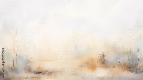 gray watercolor art background, blurred shaded in the style of nature autumn winter seasonal copy space © kichigin19