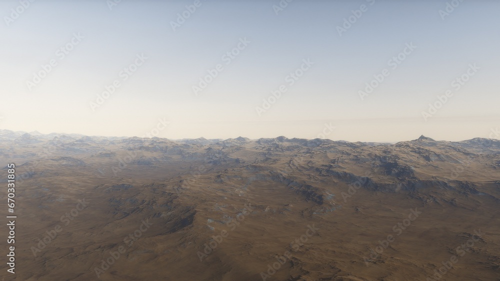 Deserted alien planet