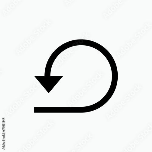 Back Arrow Icon.  Recondition Symbol.       