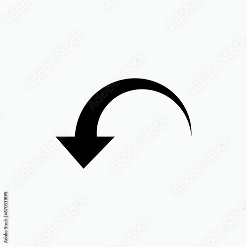 Back Arrow Icon.  Recondition Symbol.       