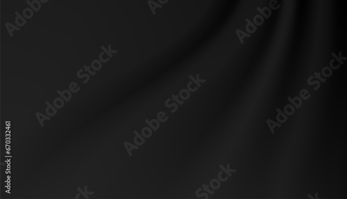abstract blank black soft fabric cloth folding texture background for graphic design. eps vector