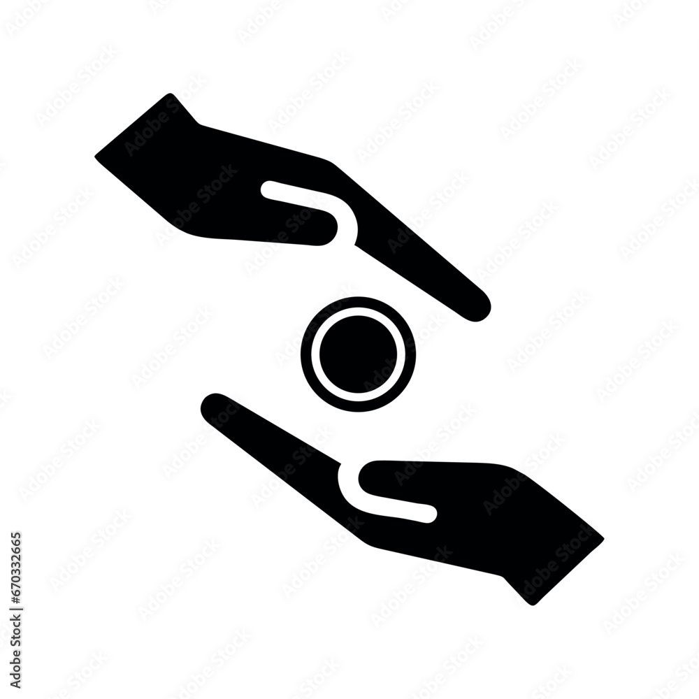 hands and coin icon hands and coin icon