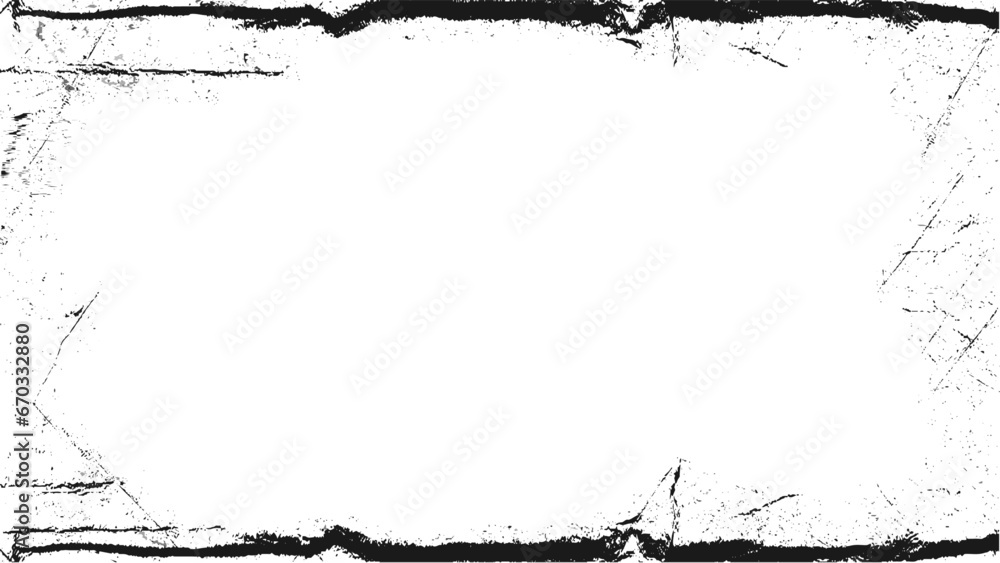 Fototapeta premium Grunge brush painted ink stamp banner frame on white background